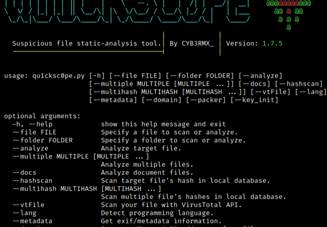 ابزار Qu1ckSc0pe برای تحلیل سریع بدافزار
