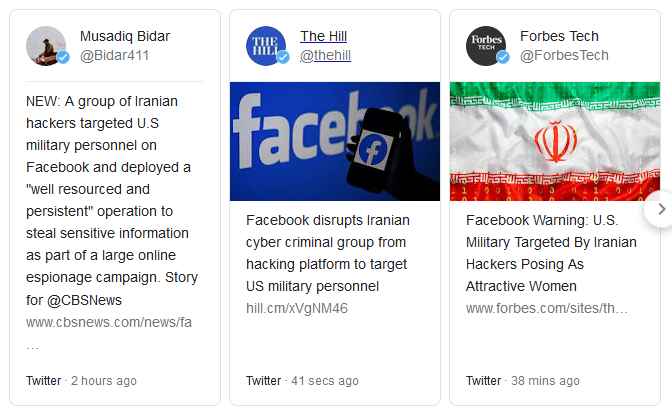 فیس‌بوک: هکرهای ایرانی پرسنل ارتش آمریکا را از طریق مهندسی اجتماعی هک کردند!
